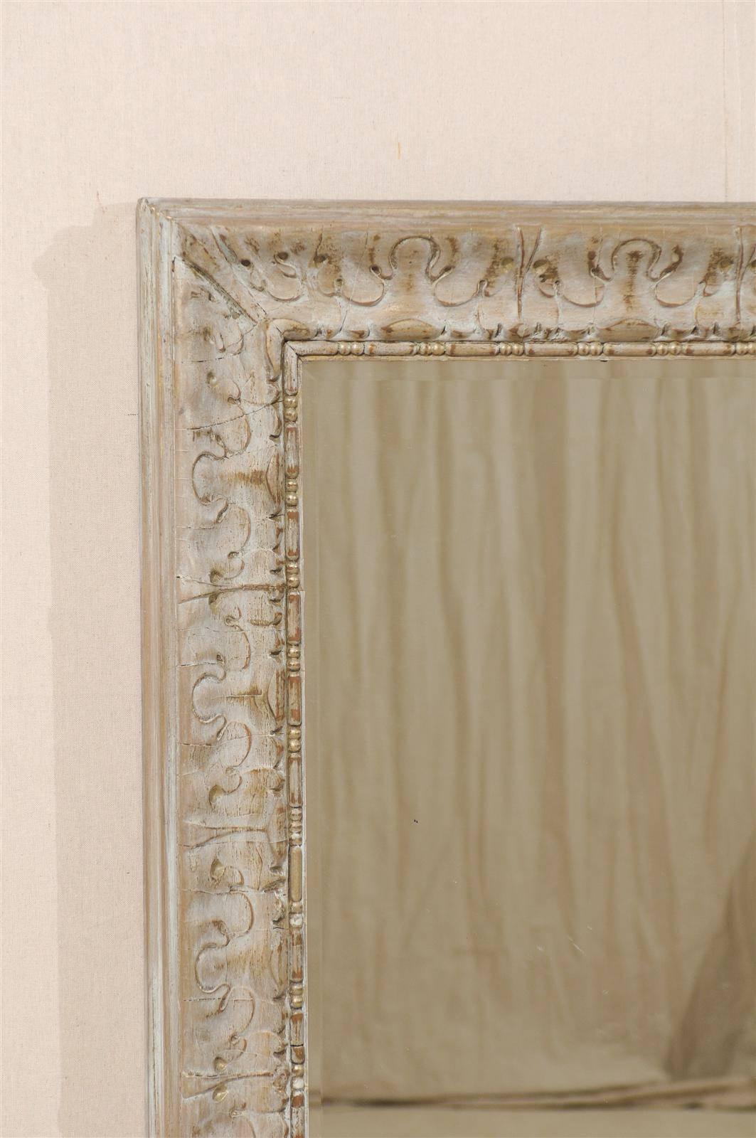 Wood Pair of American Rectangular Mirrors with Venetian Style Frames