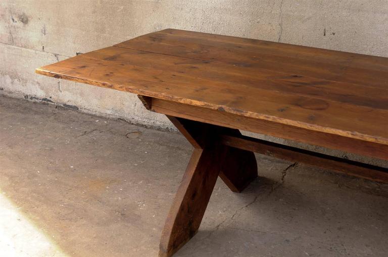 Large Size 19th Century American Sawbuck Dining Table at 1stDibs