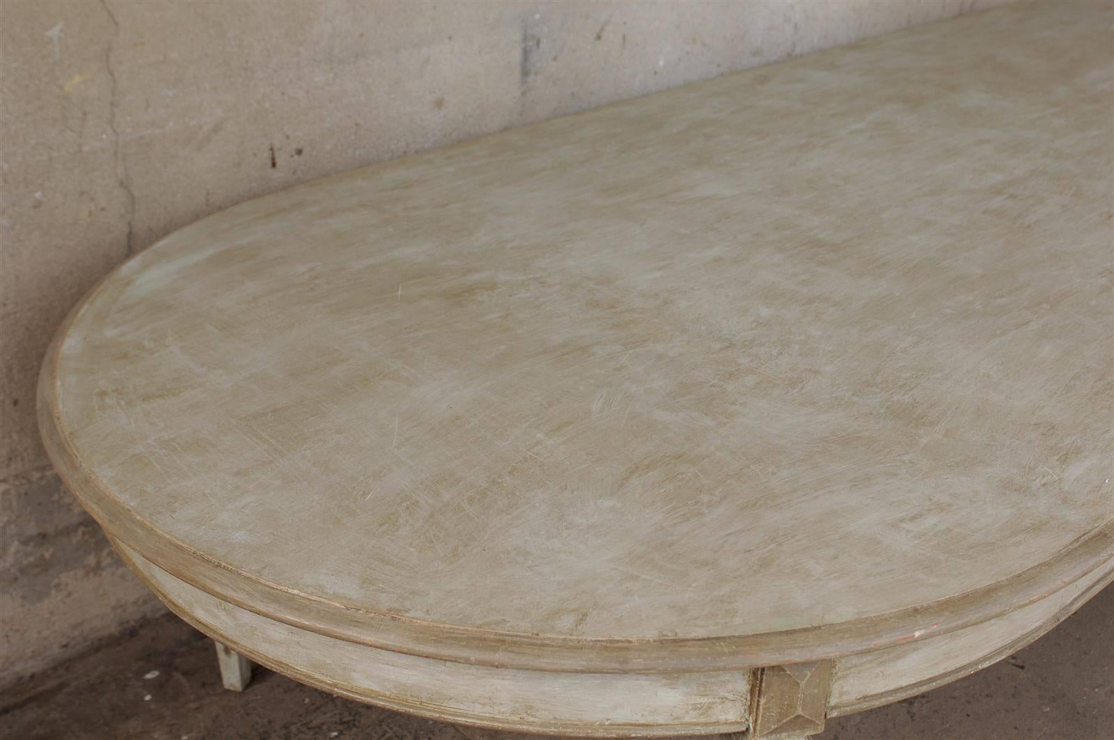 19th Century Swedish Gustavian Style Long Oval Dining Table