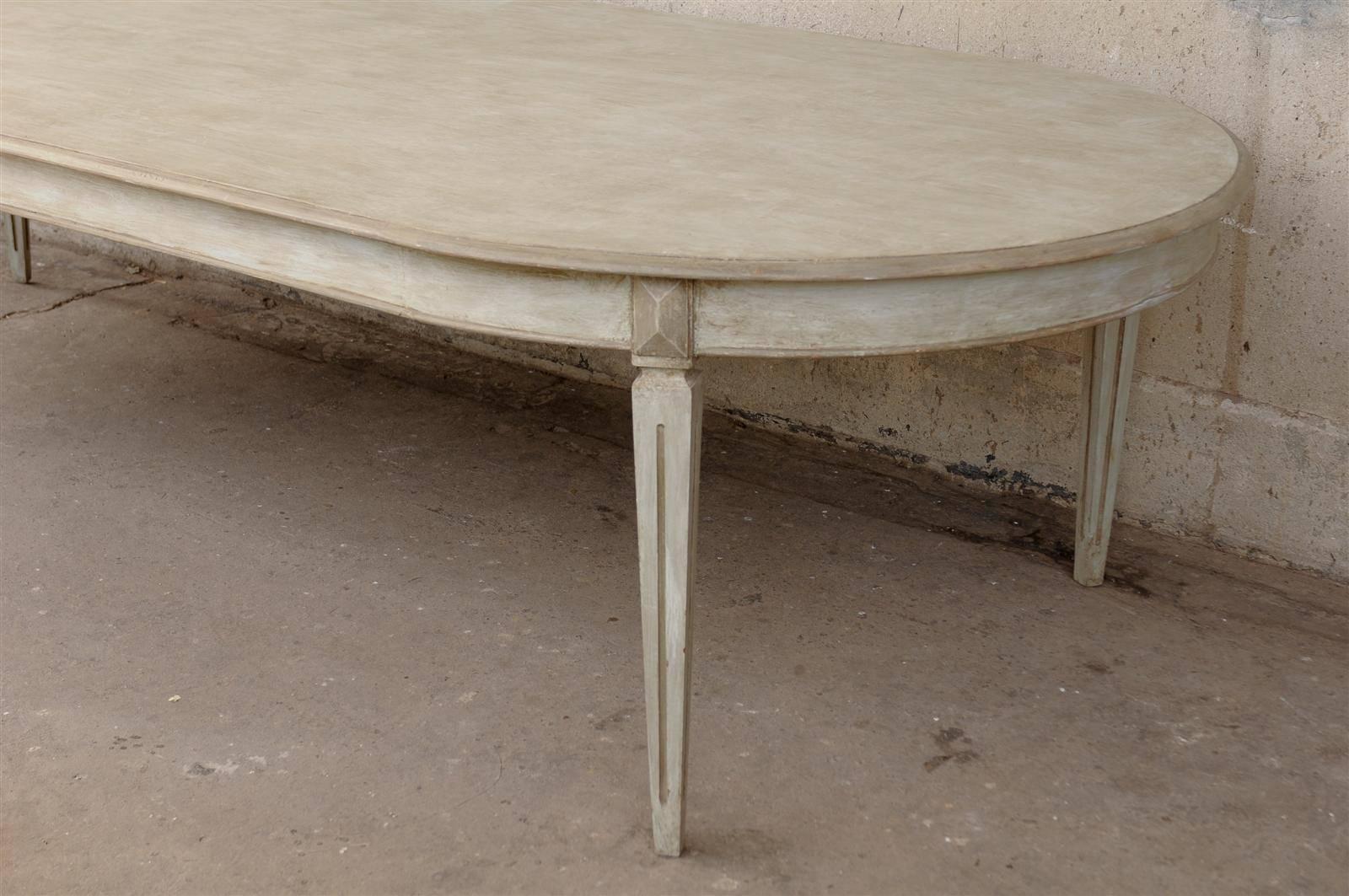 Swedish Gustavian Style Long Oval Dining Table 1