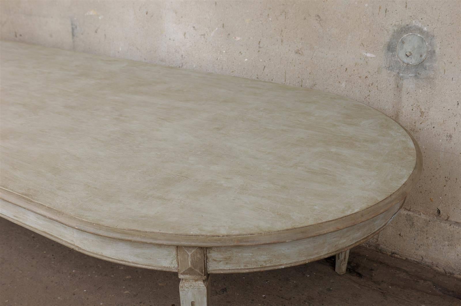 Swedish Gustavian Style Long Oval Dining Table 3