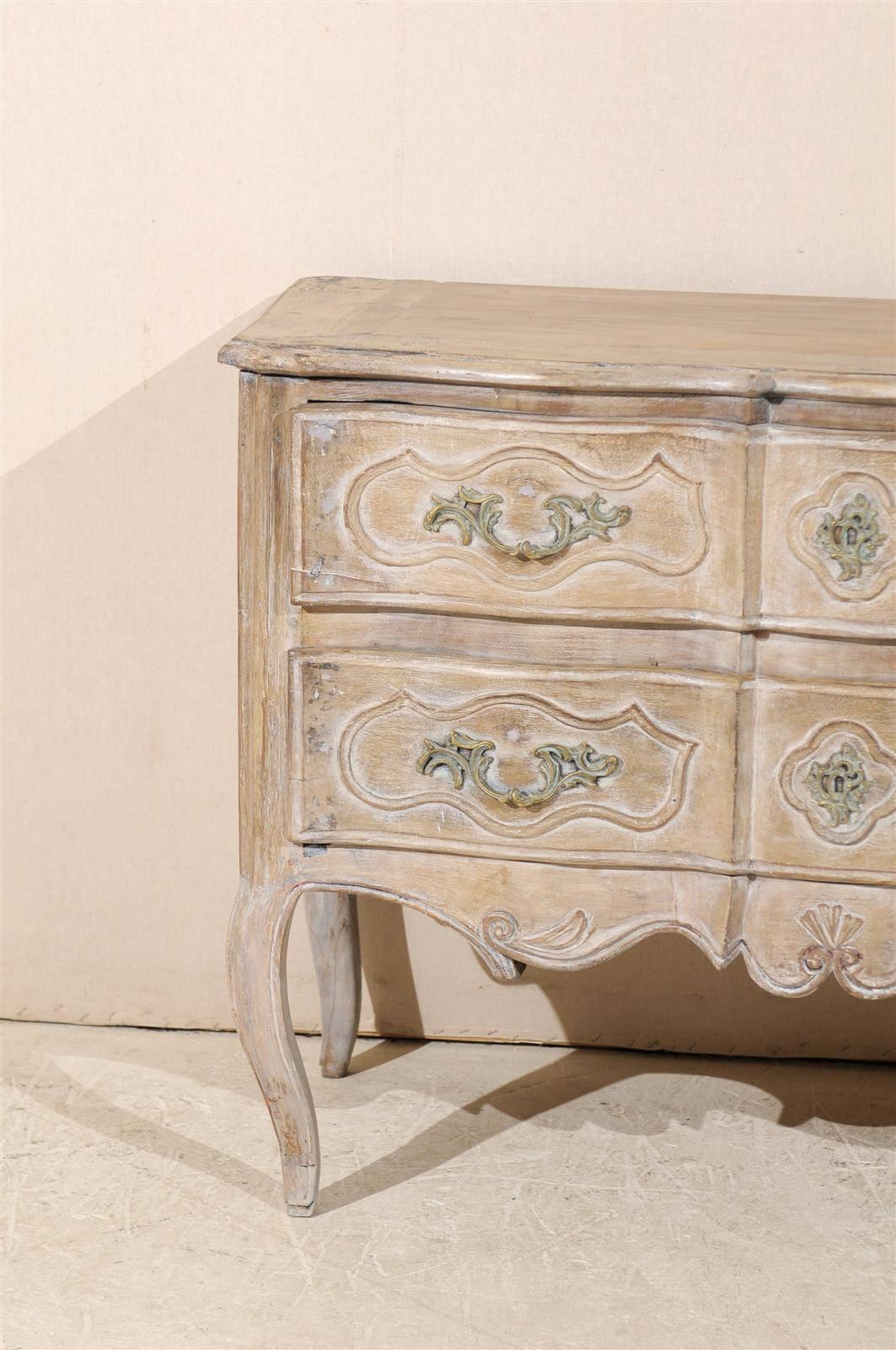 French 19th Century Scraped Wood Two-Drawer Commode 1
