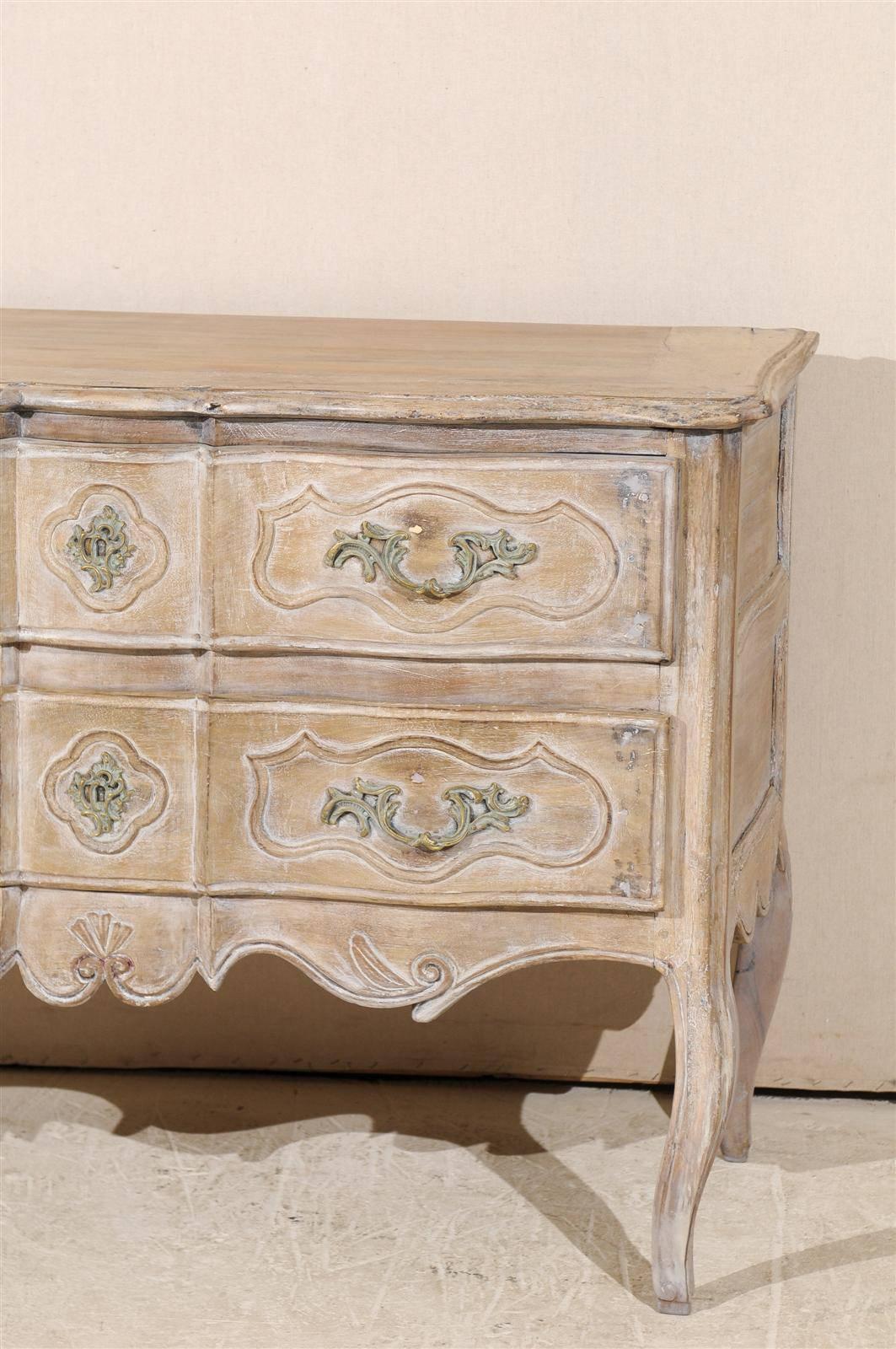 French 19th Century Scraped Wood Two-Drawer Commode 2