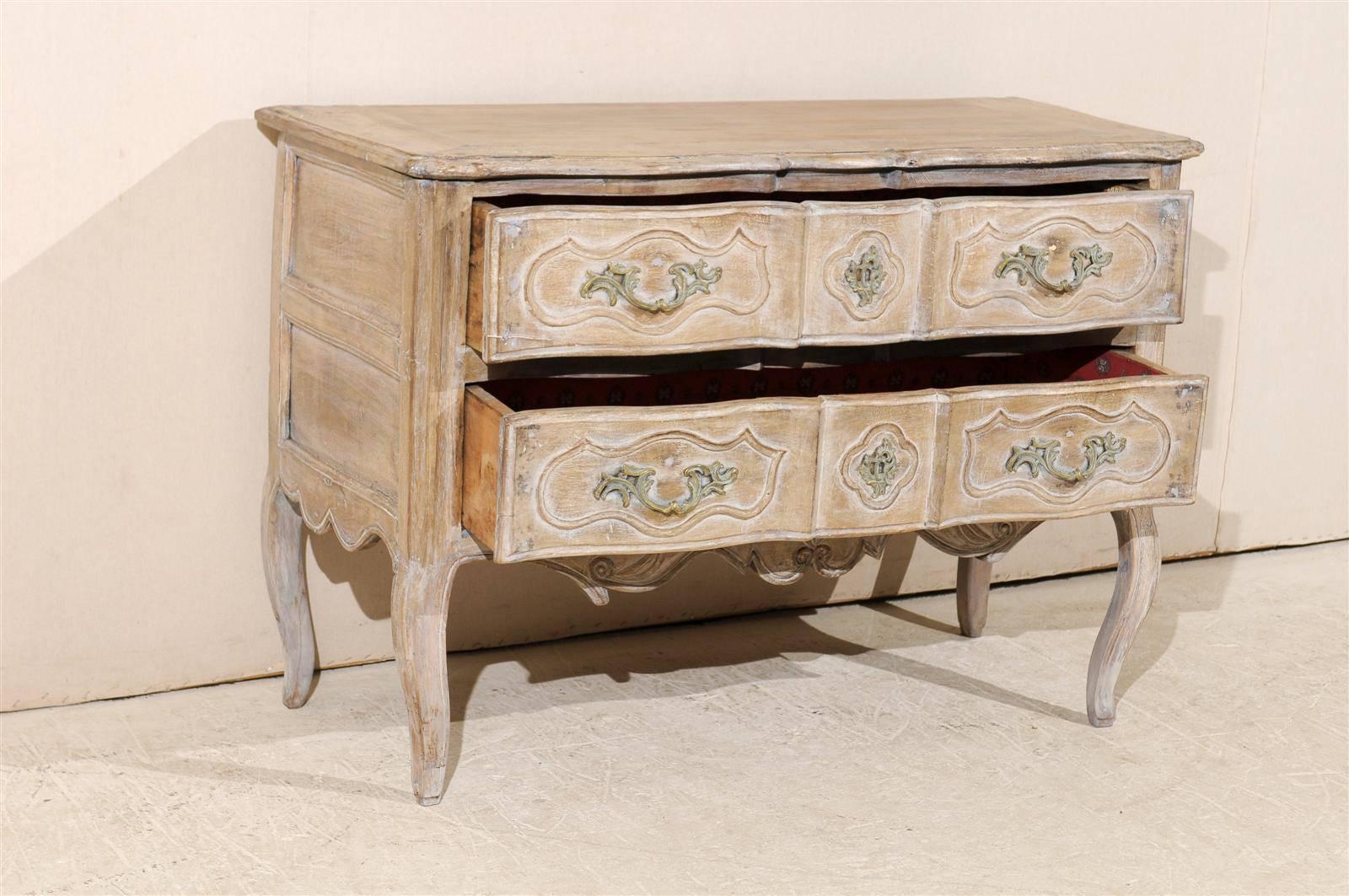 French 19th Century Scraped Wood Two-Drawer Commode 6