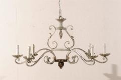 French Painted Iron Six-Light Chandelier