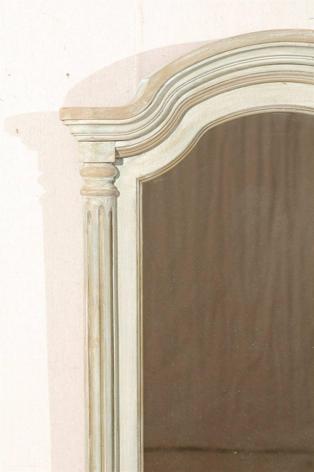 Pair of American Painted Wood Mirrors with Arched Crest 2