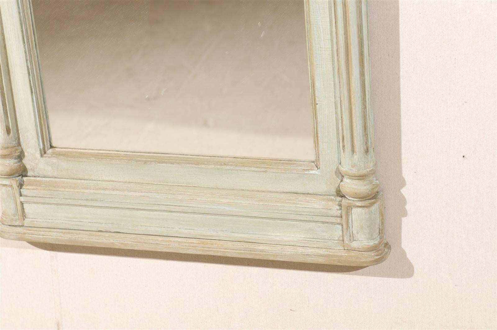 Pair of American Painted Wood Mirrors with Arched Crest 5