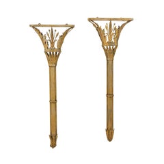 Pair of Italian Torch Shaped Painted Metal Sconces