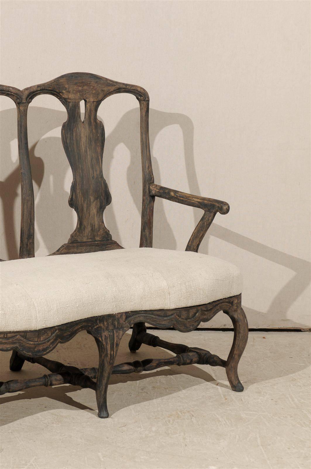 Wood Swedish Period Rococo 19th Century Sofa with Original Finish