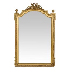 A French Antique Beautifully Carved & Gilt Mirror, Standing over 5.5 Ft Tall