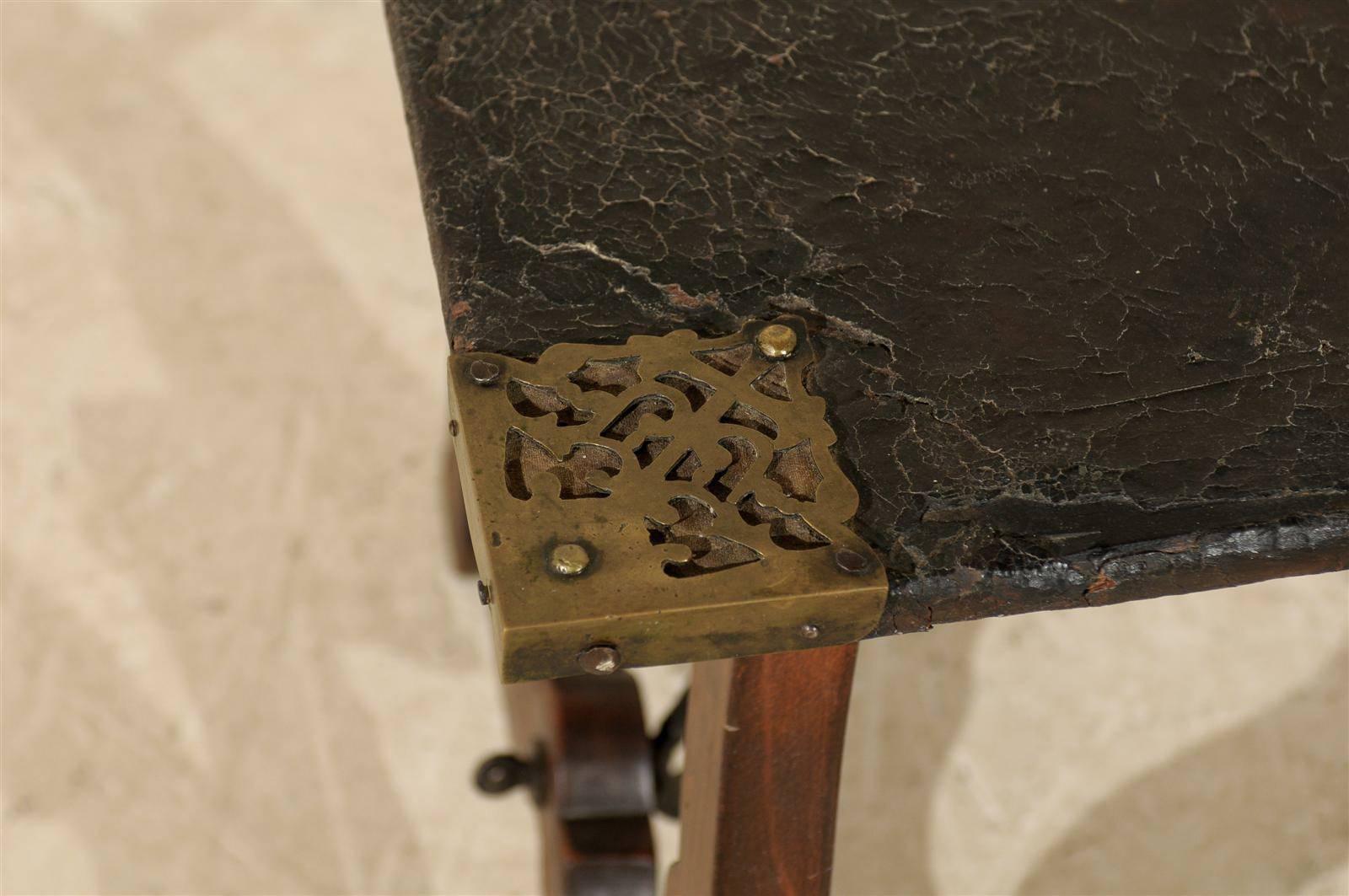 19th Century Spanish Leather Top Coffee Table 1