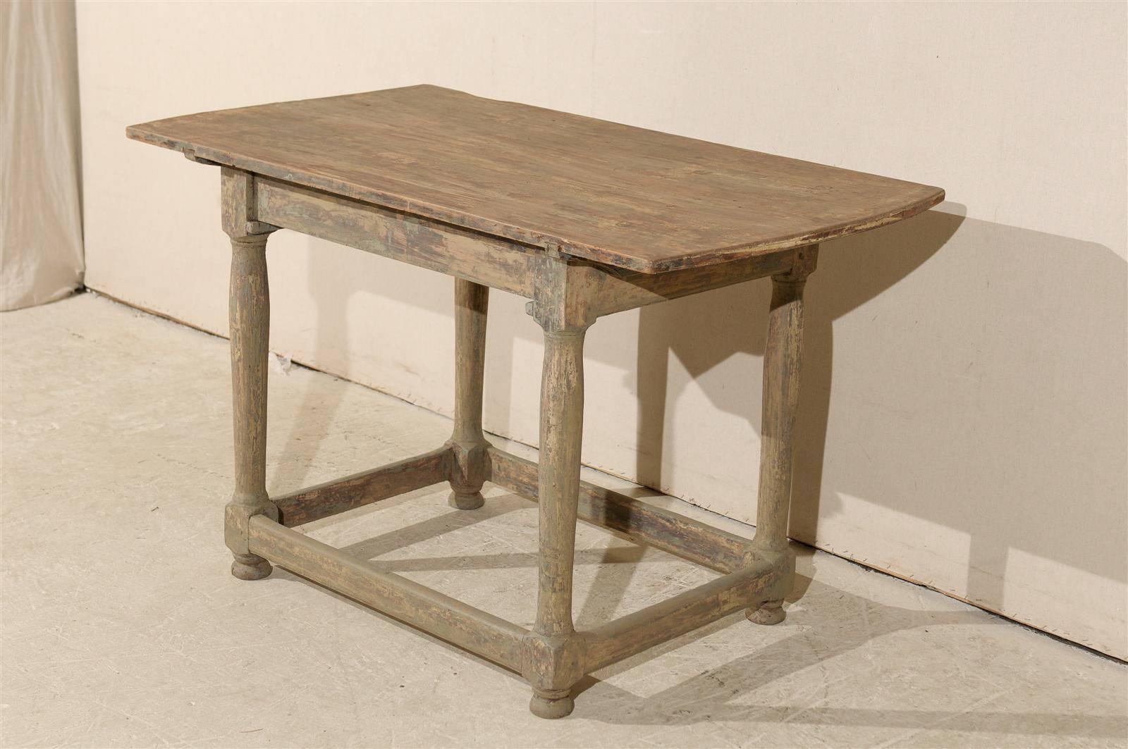 19th Century Swedish Painted Wood Side Table 1