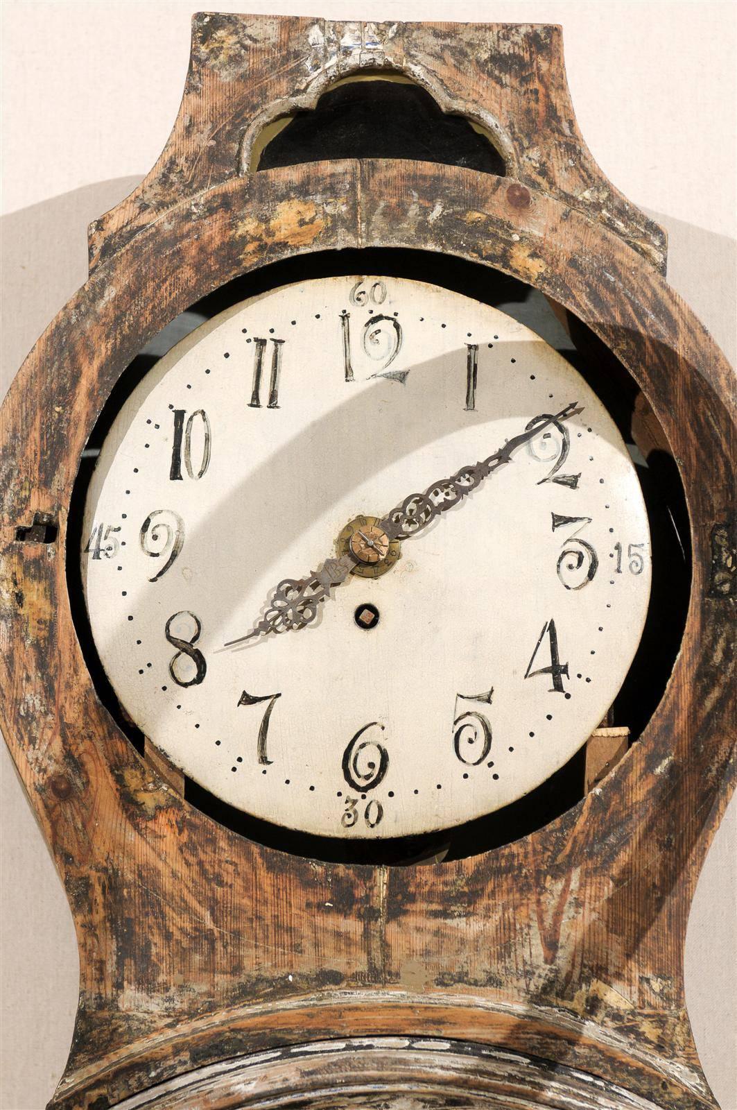 Swedish 19th Century Wooden Tall Case Clock 3