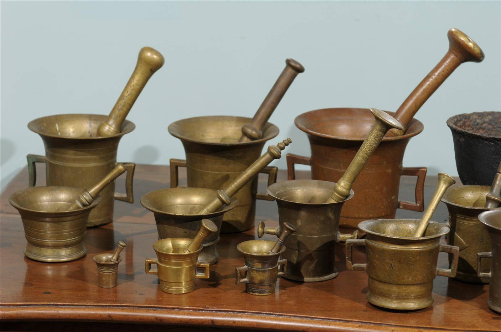 Collection of 18 Mortars and Pestles from a College Professor In Good Condition In Atlanta, GA