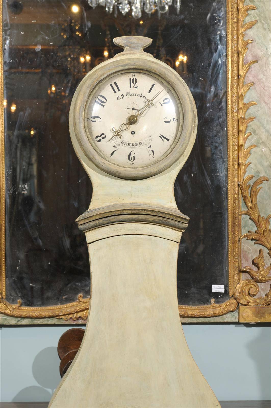 Swedish 19th Century Painted Wood Clock Commonly Called Mora Clock 1