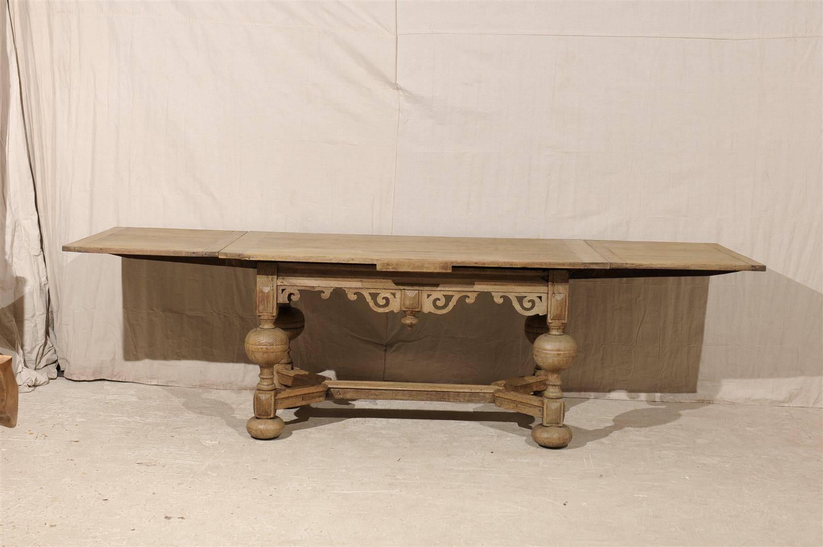 A Swedish Baroque Style Wooden Table With Carved Apron, Early 19th Century 1