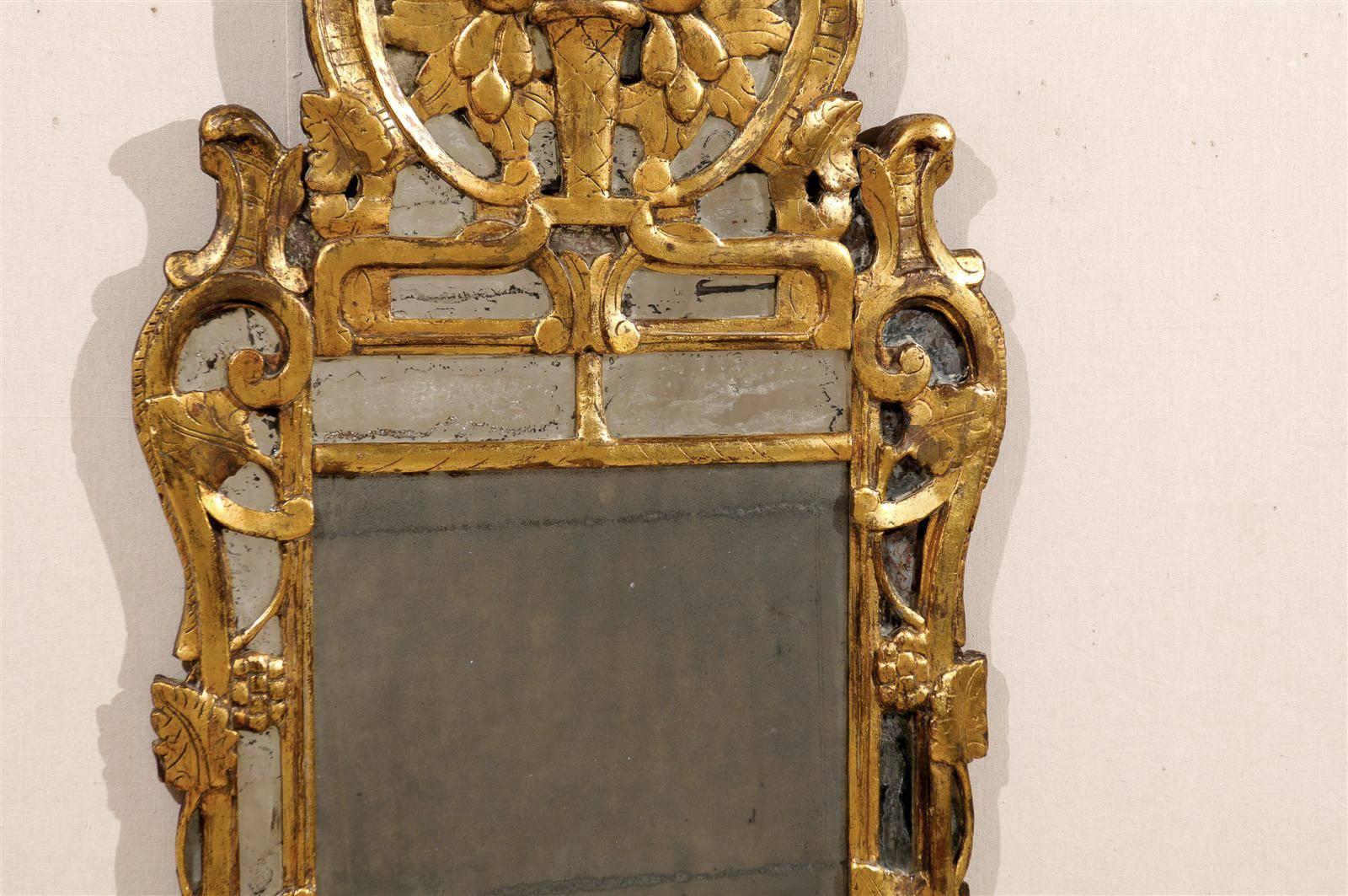 Wood A French Rococo Style Giltwood Mirror From the Early 19th Century