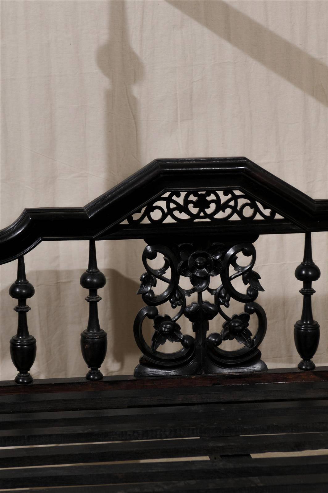 Antique Black Four Post Canopy Style Bed 1