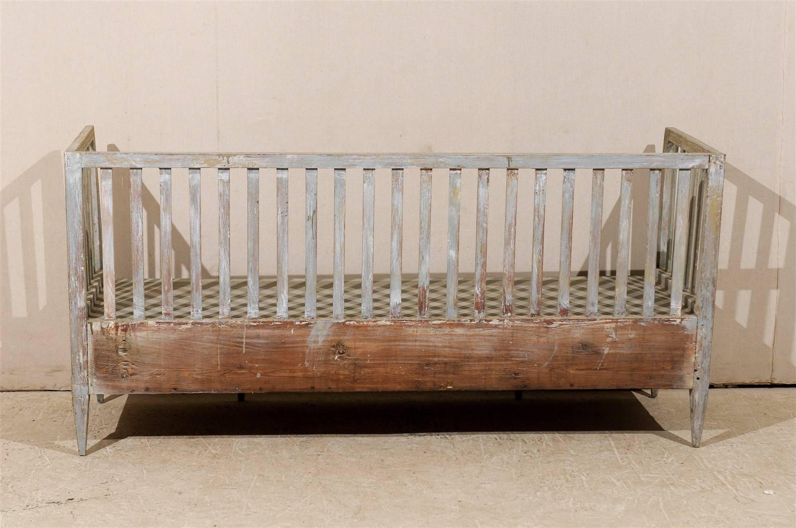 18th Century and Earlier Swedish Period Gustavian Painted Wood Bench from the Late 18th Century