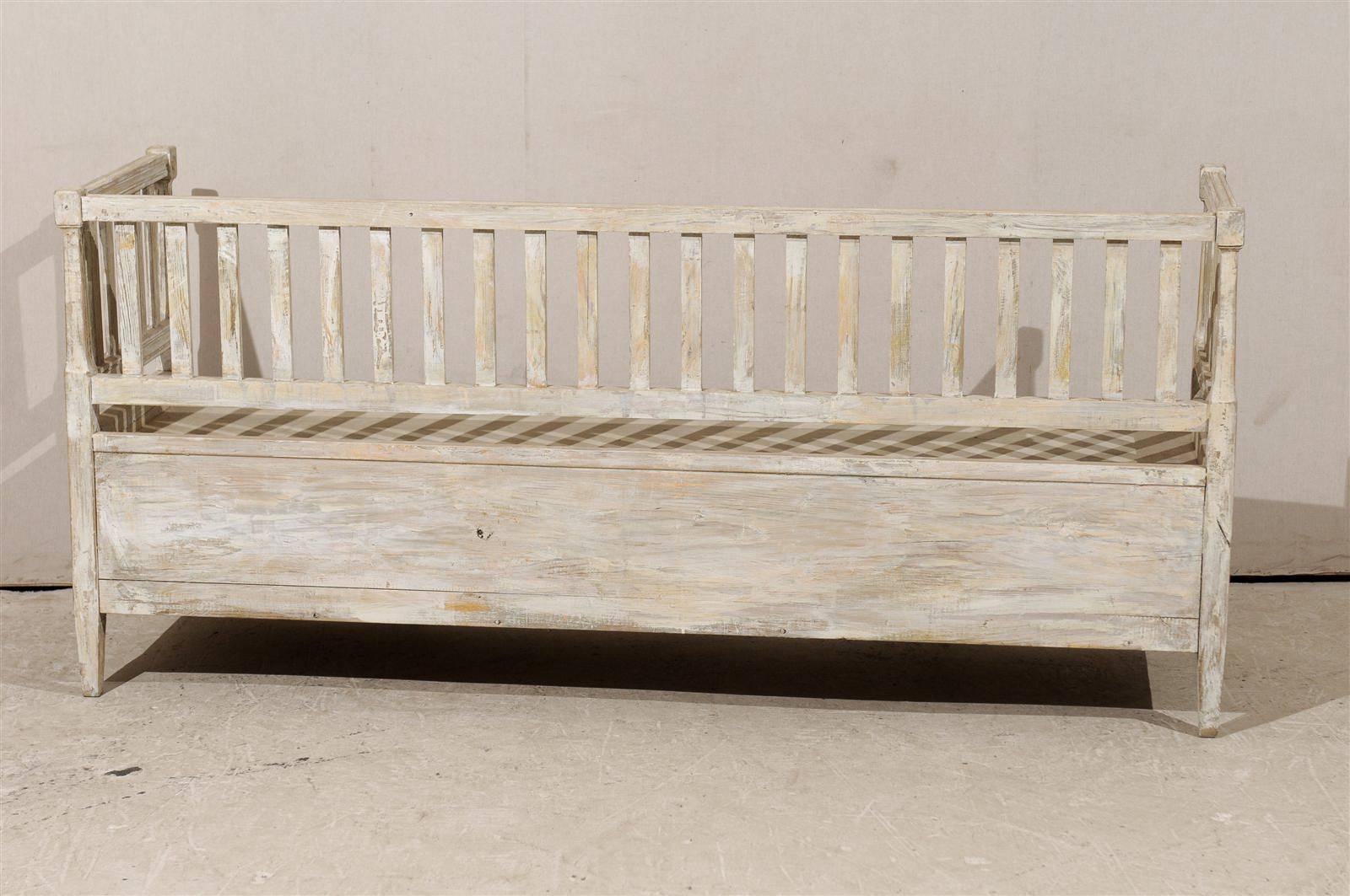 A Swedish Late Gustavian Period Sofa Bench from the 19th Century with Back Slats 5