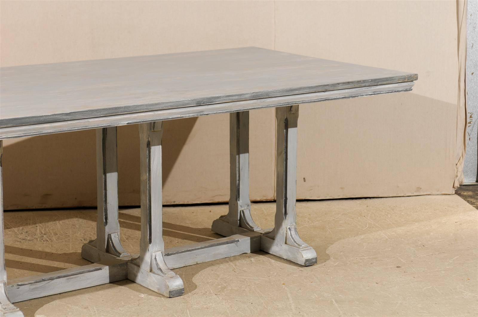 painted wood dining table