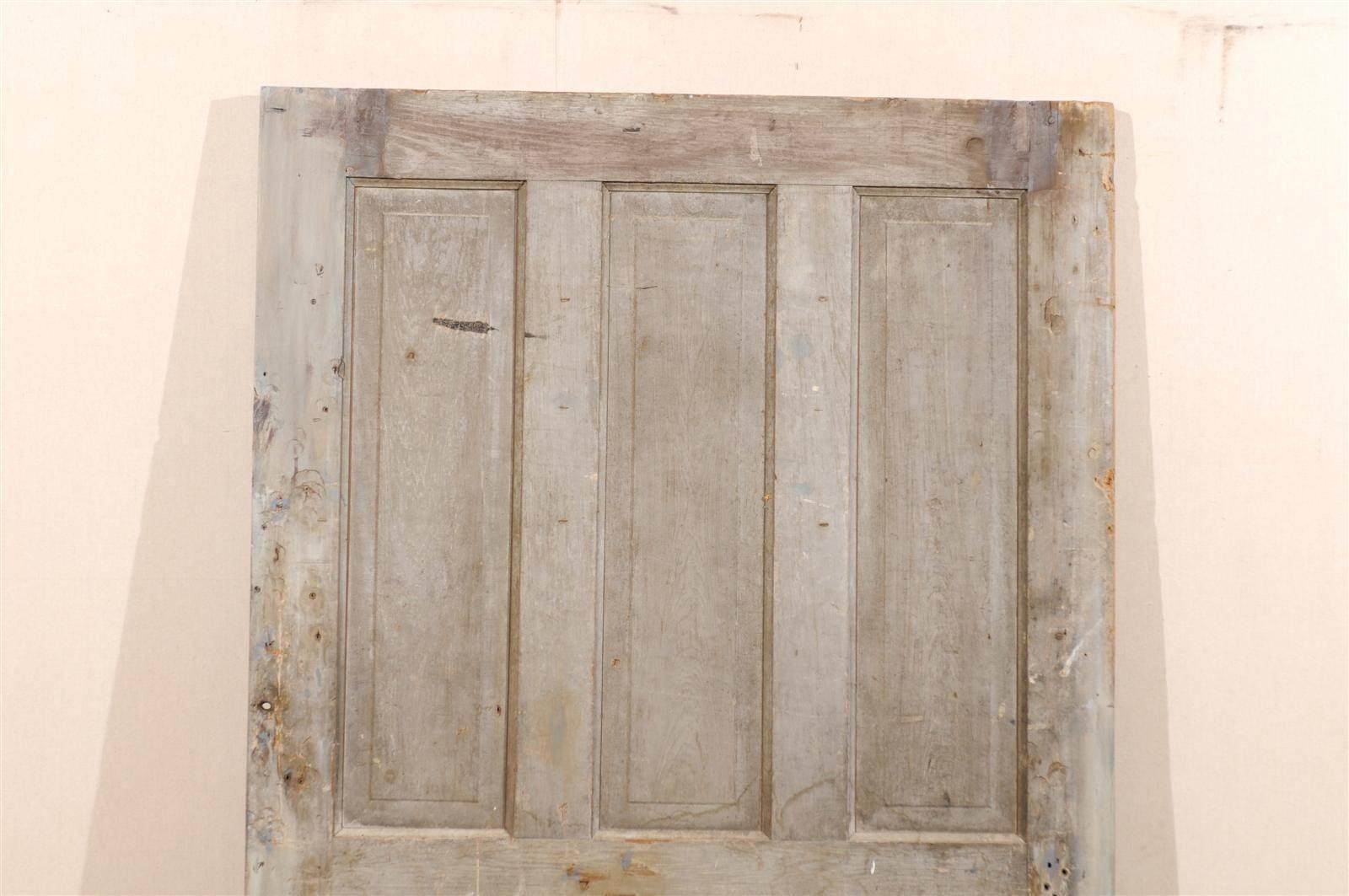 American Single Oversized Six-Panel Door with Original Finish For Sale
