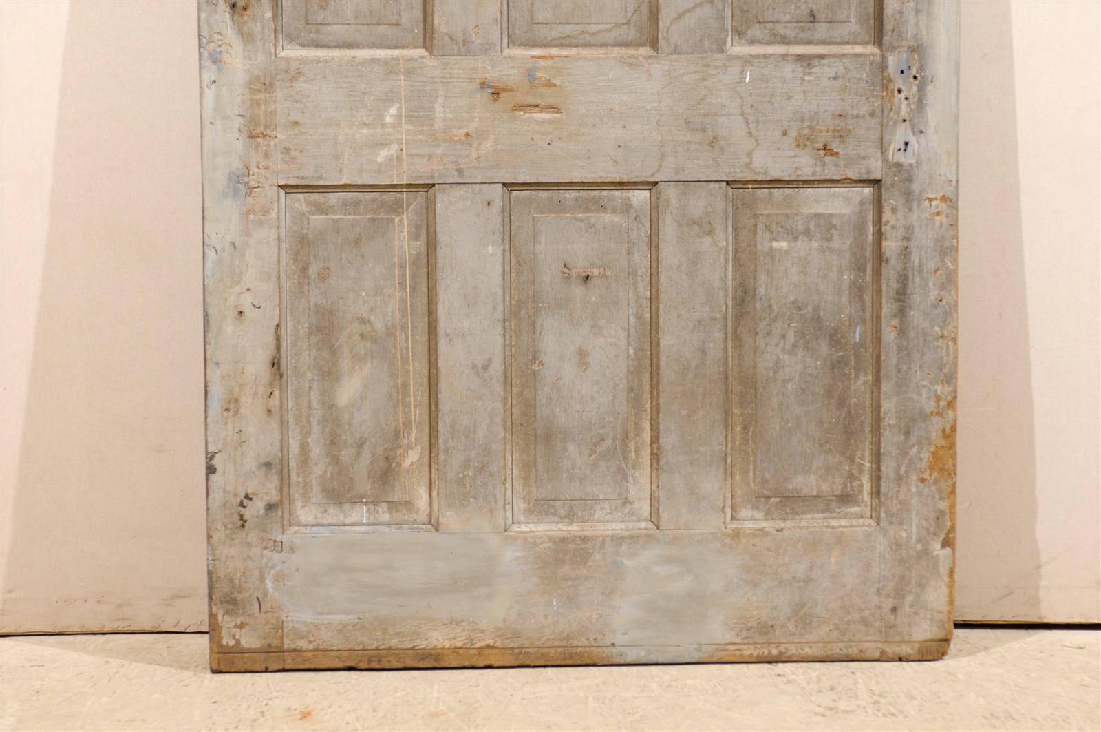 Painted Single Oversized Six-Panel Door with Original Finish For Sale