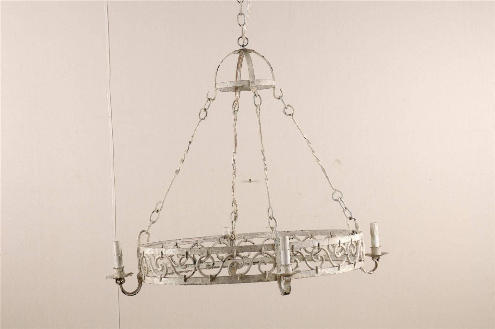 oval iron chandelier