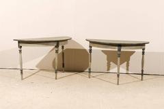 A Pair of Swedish Wood Demi-LunesTables