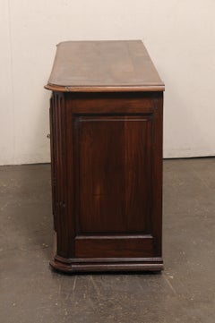 Early 19th C. Italian Walnut Two-Door Credenza, Provincial Neoclassical Design