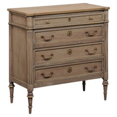 French Neoclassical 19th C. Painted Commode w/Brass Accents- Cute Size!