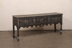 Late 18th Century English Jacobean Oak Console Table with 3 Drawers