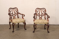Pair Ornate English Early 20th C. Armchairs