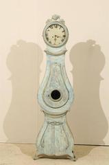 19th Century Swedish Clock with Floral Carved Crest
