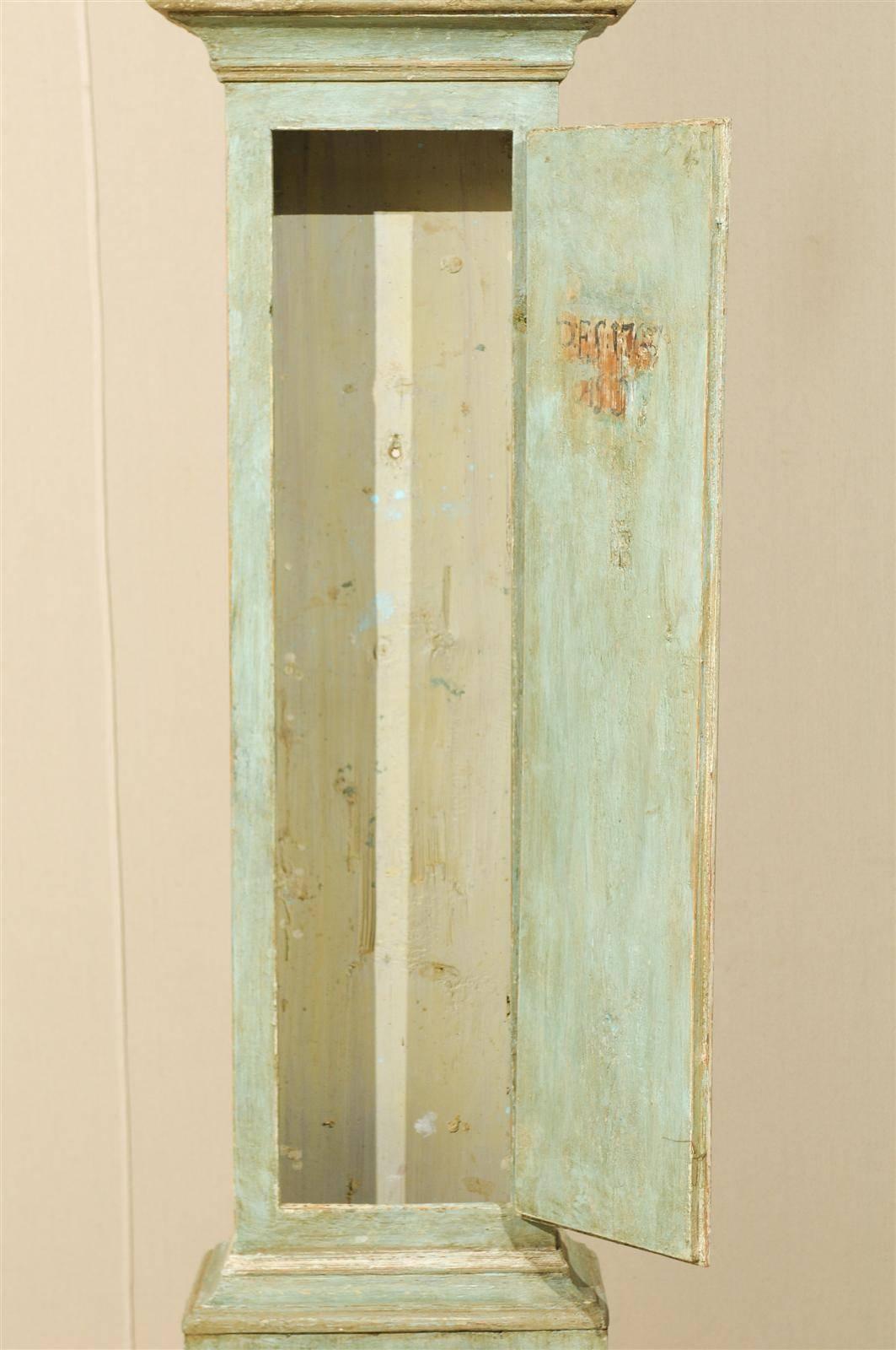 19th Century Swedish Painted Wood Clock with Linear Profile 4