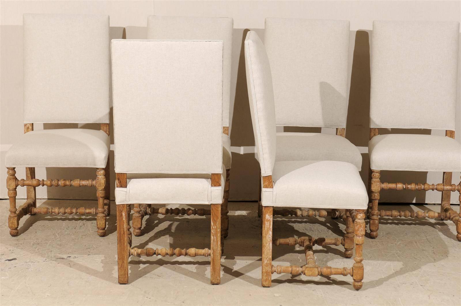 Wood Set of Six Italian Baroque Style Chairs from the Late 19th Century