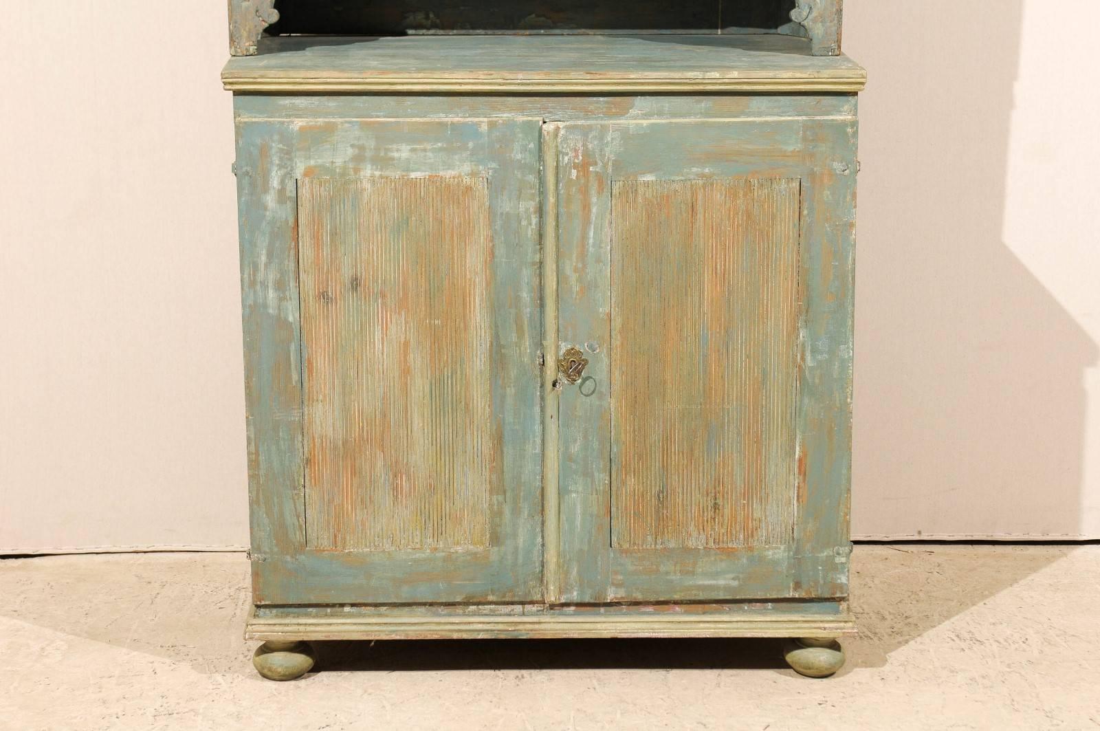 Wood An 18th C. Swedish Late Gustavian Period Cupboard Cabinet w/ it's Original Paint