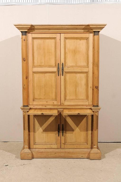 Tall English FourDoor Vintage with Adjustable Shelves, Pullout