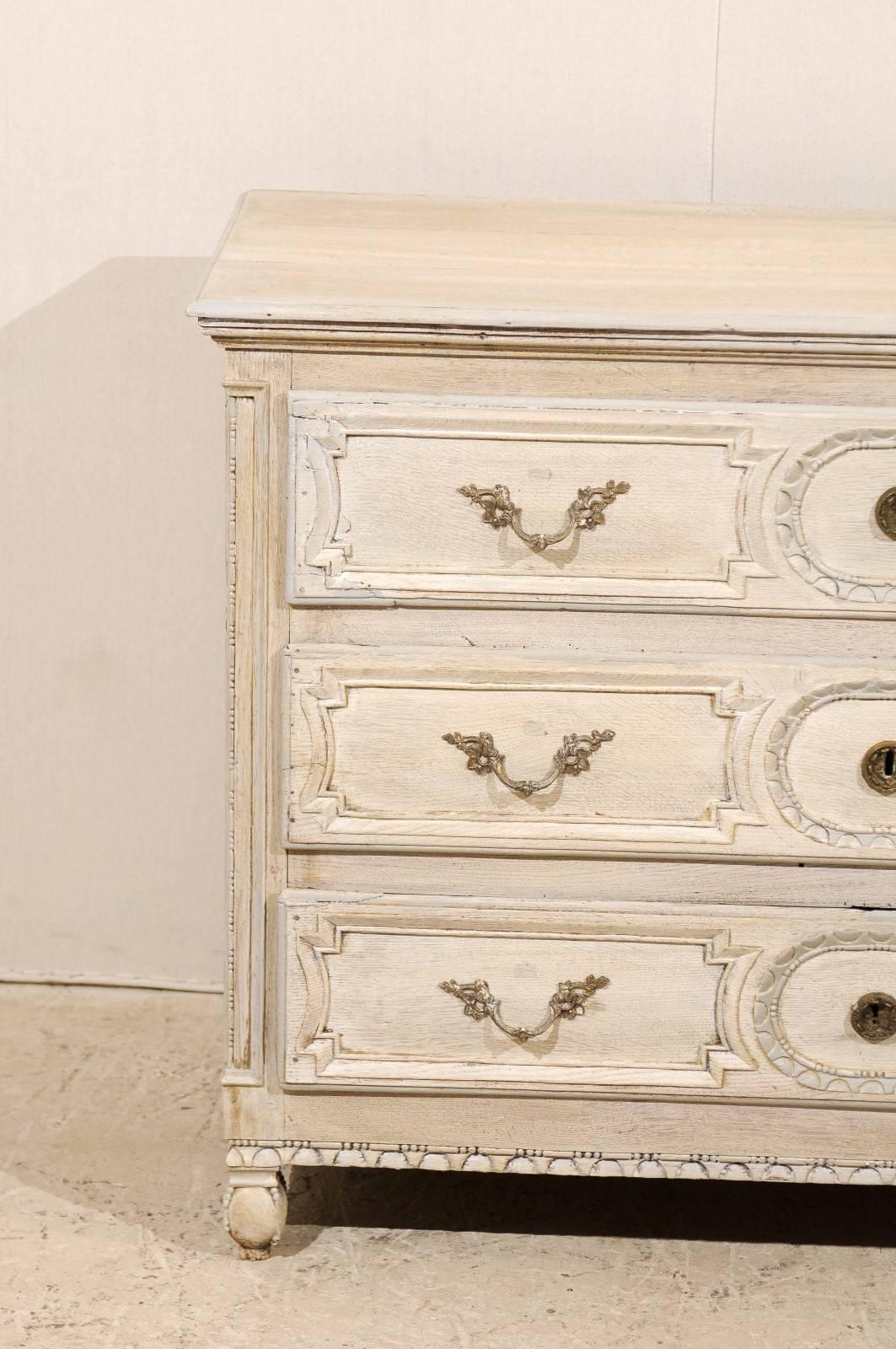 French Three-Drawer Painted Wood Chest from the Late 18th Century 1