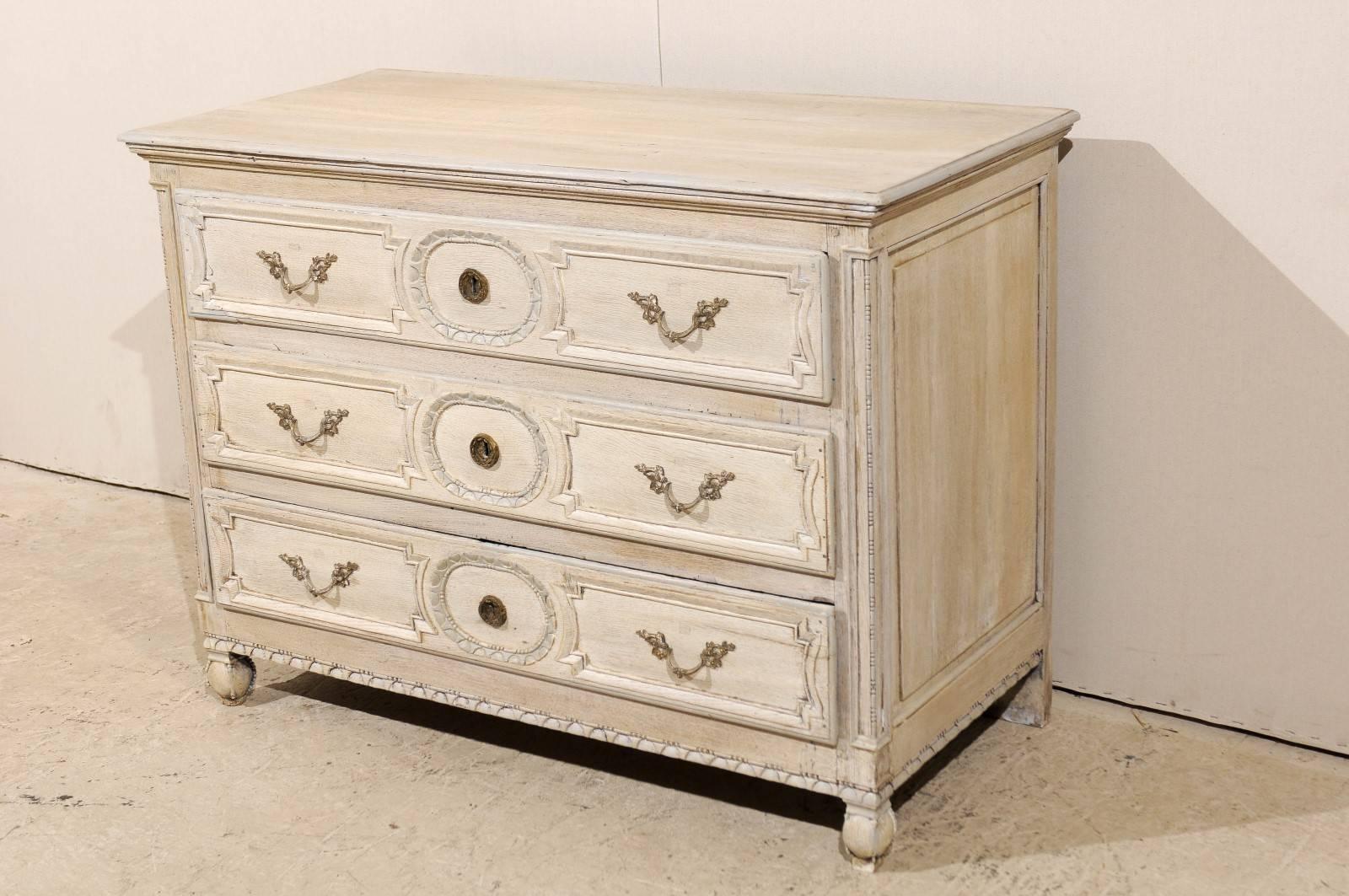 French Three-Drawer Painted Wood Chest from the Late 18th Century In Good Condition In Atlanta, GA