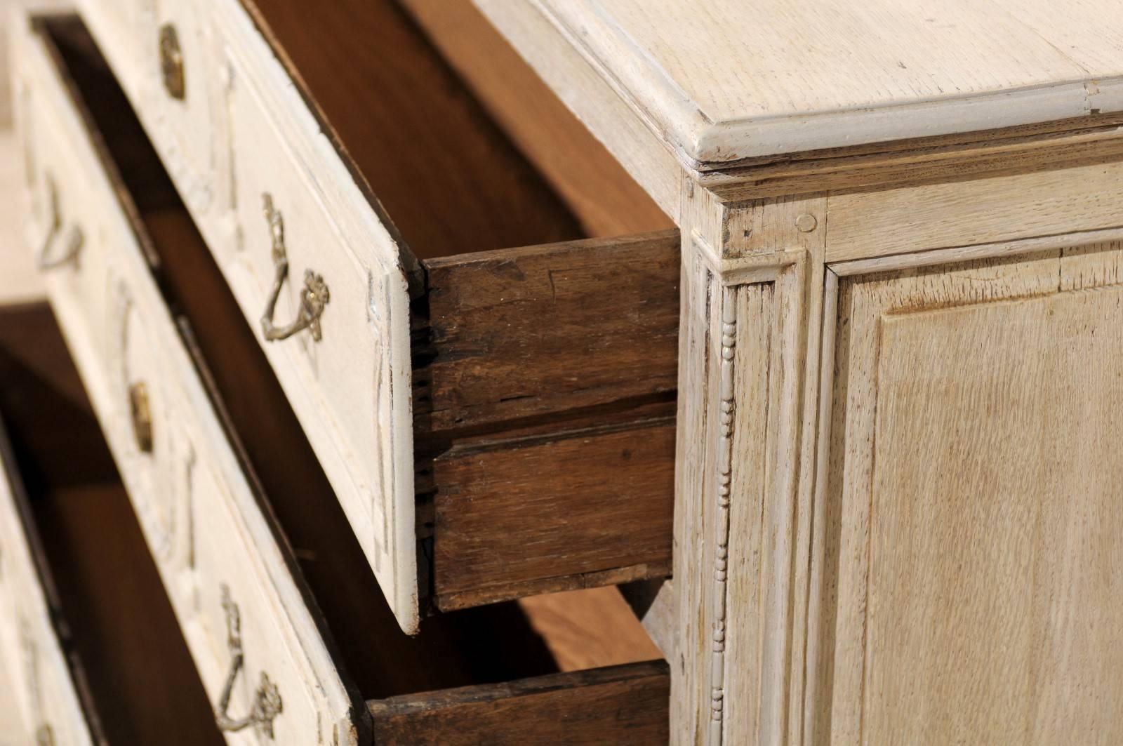 French Three-Drawer Painted Wood Chest from the Late 18th Century 5