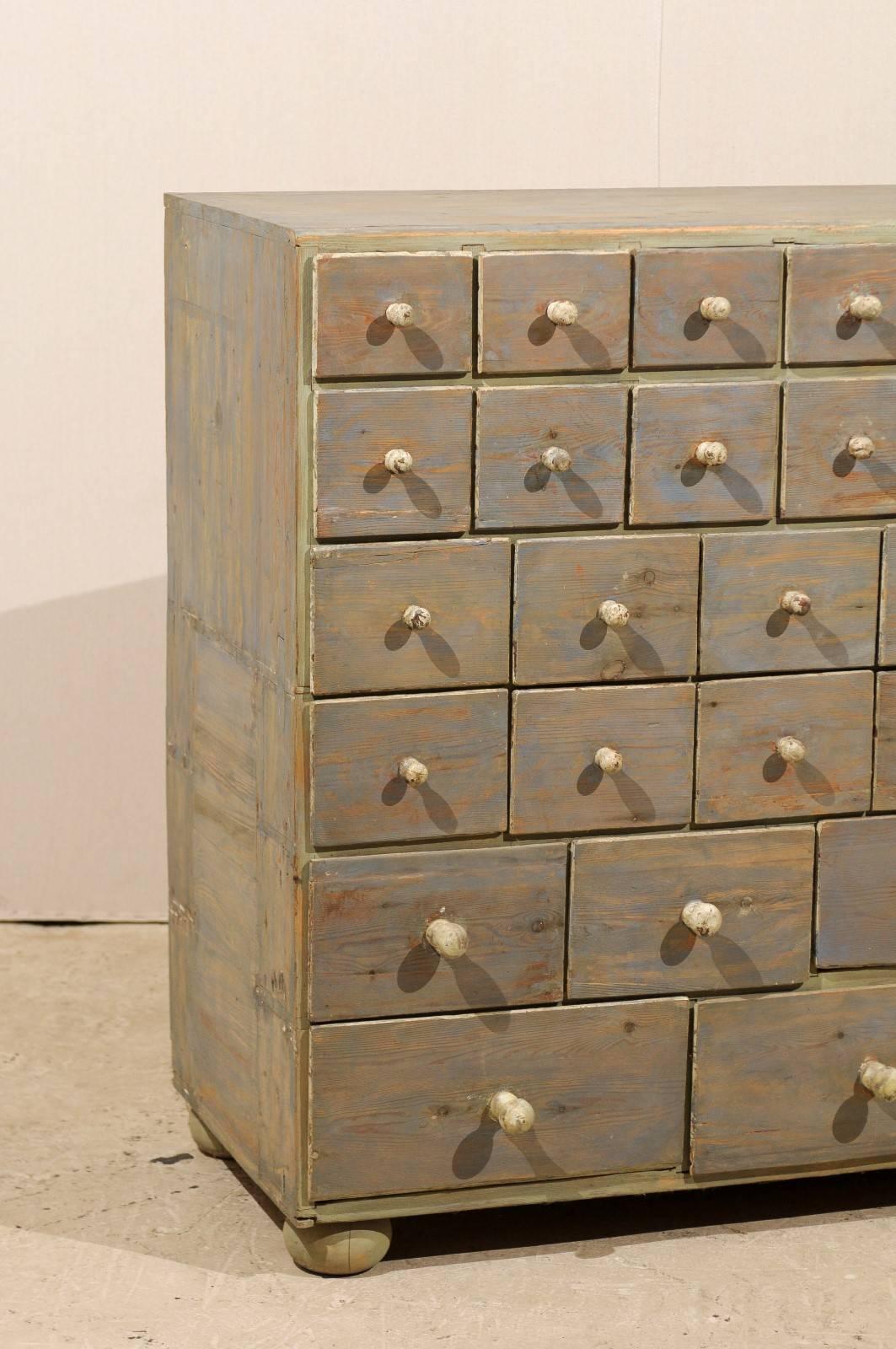 Painted Swedish Apothecary Chest from the 19th Century