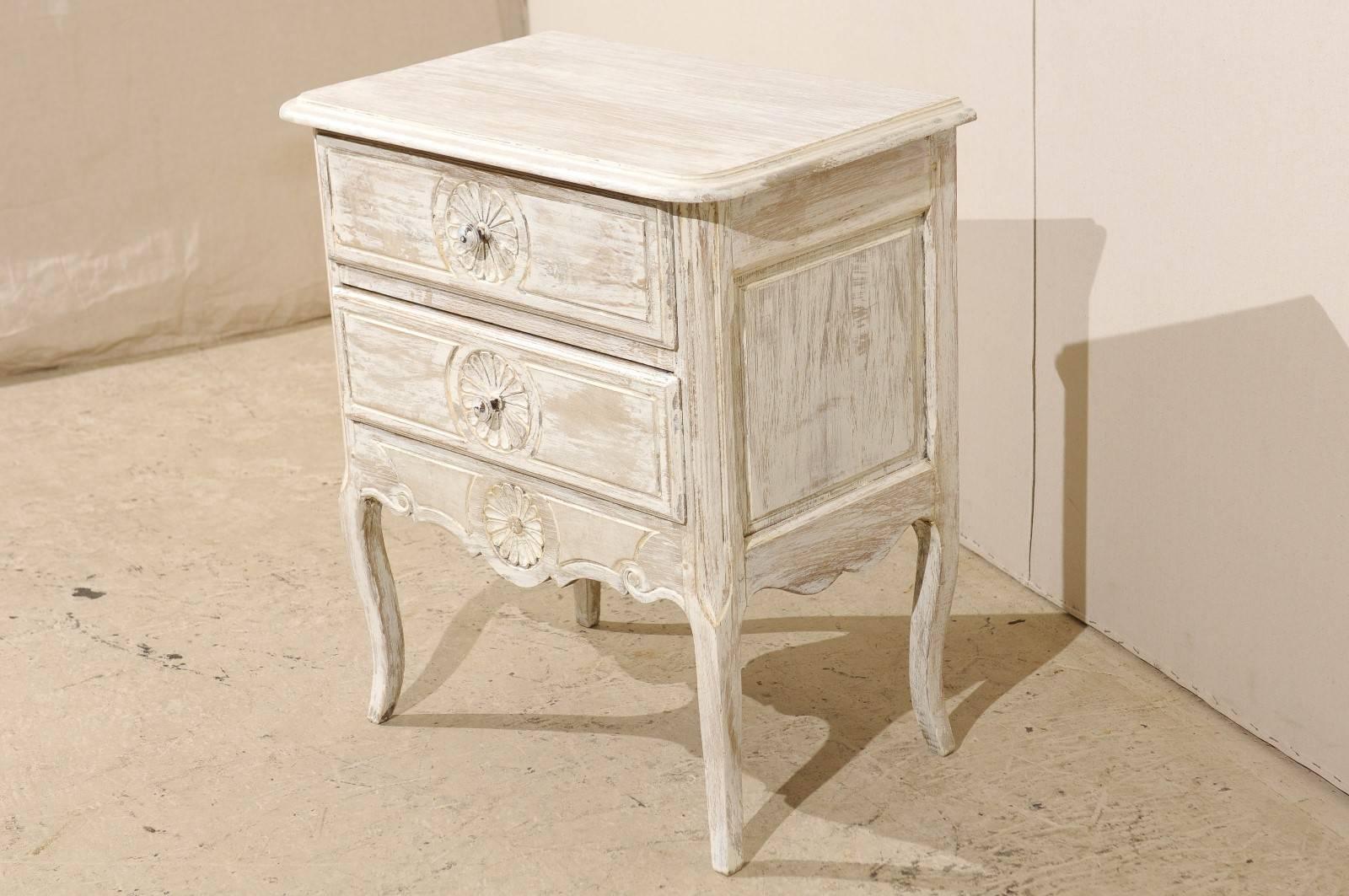 Louis XV French Small Size Two-Drawer Painted Wood Chest from the 19th Century