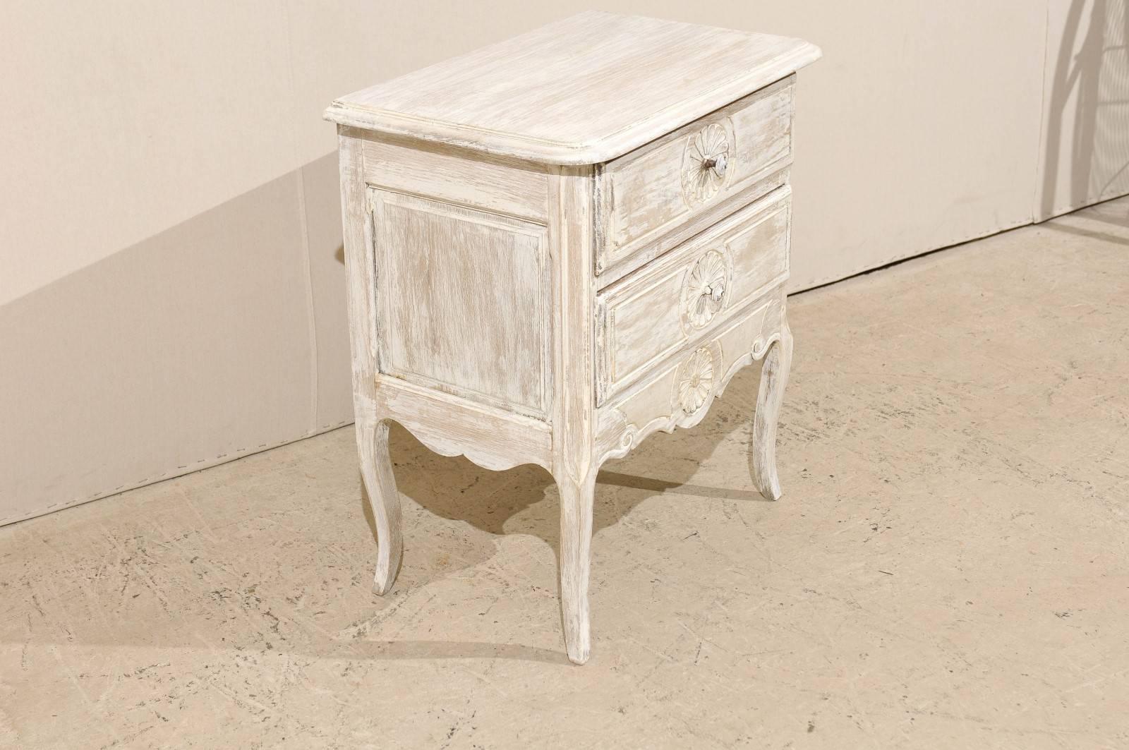 French Small Size Two-Drawer Painted Wood Chest from the 19th Century In Good Condition In Atlanta, GA