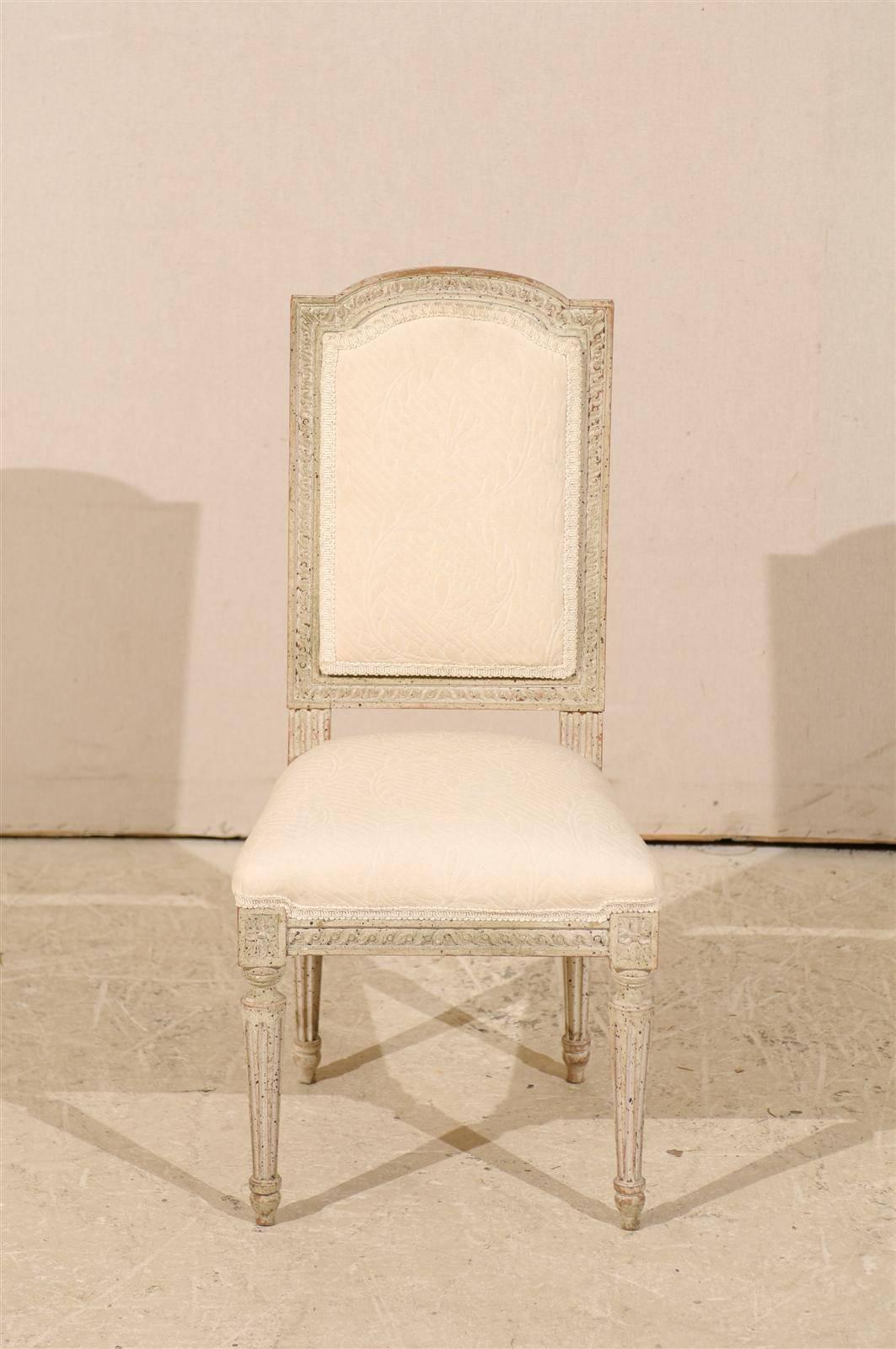 French Painted and Upholstered Child's Louis XVI Style Chair 1