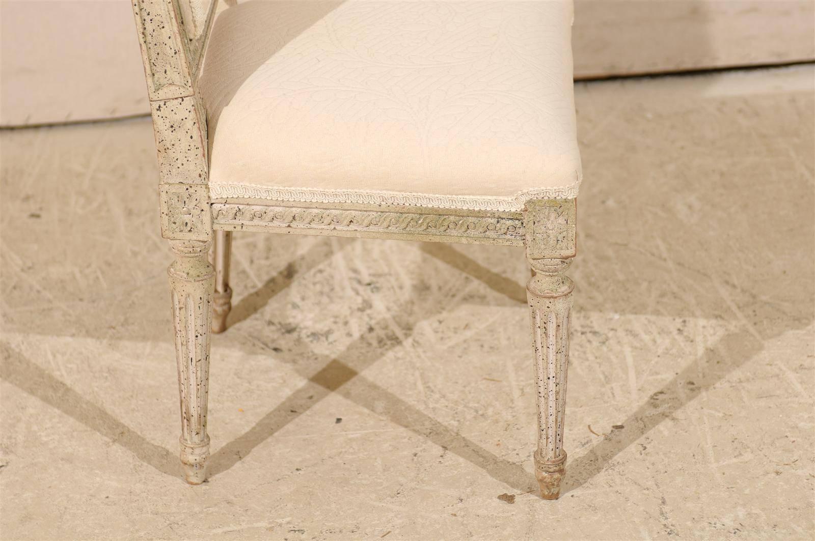 French Painted and Upholstered Child's Louis XVI Style Chair 4