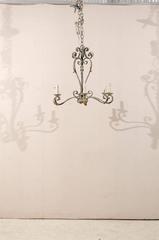 French Painted Iron Six-Light Chandelier with Gilded Acanthus Leaves