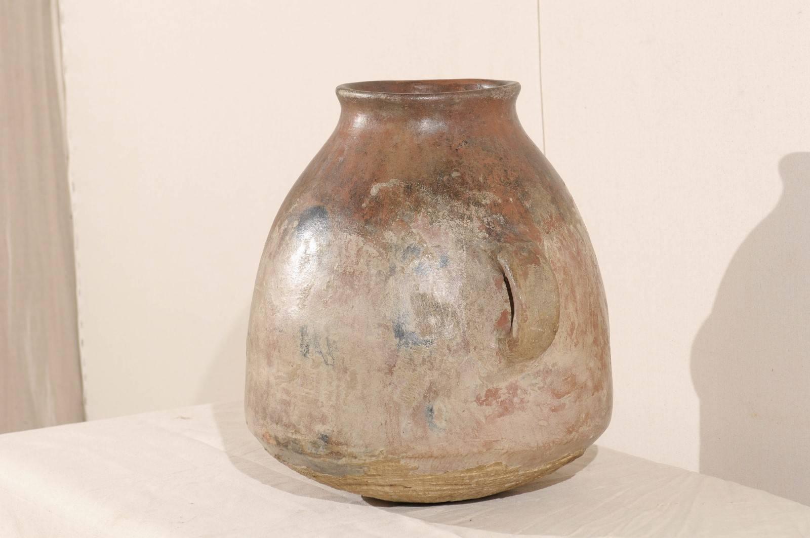Mid-19th Century Spanish Colonial Jar with Two Handles, Made of Clay 2