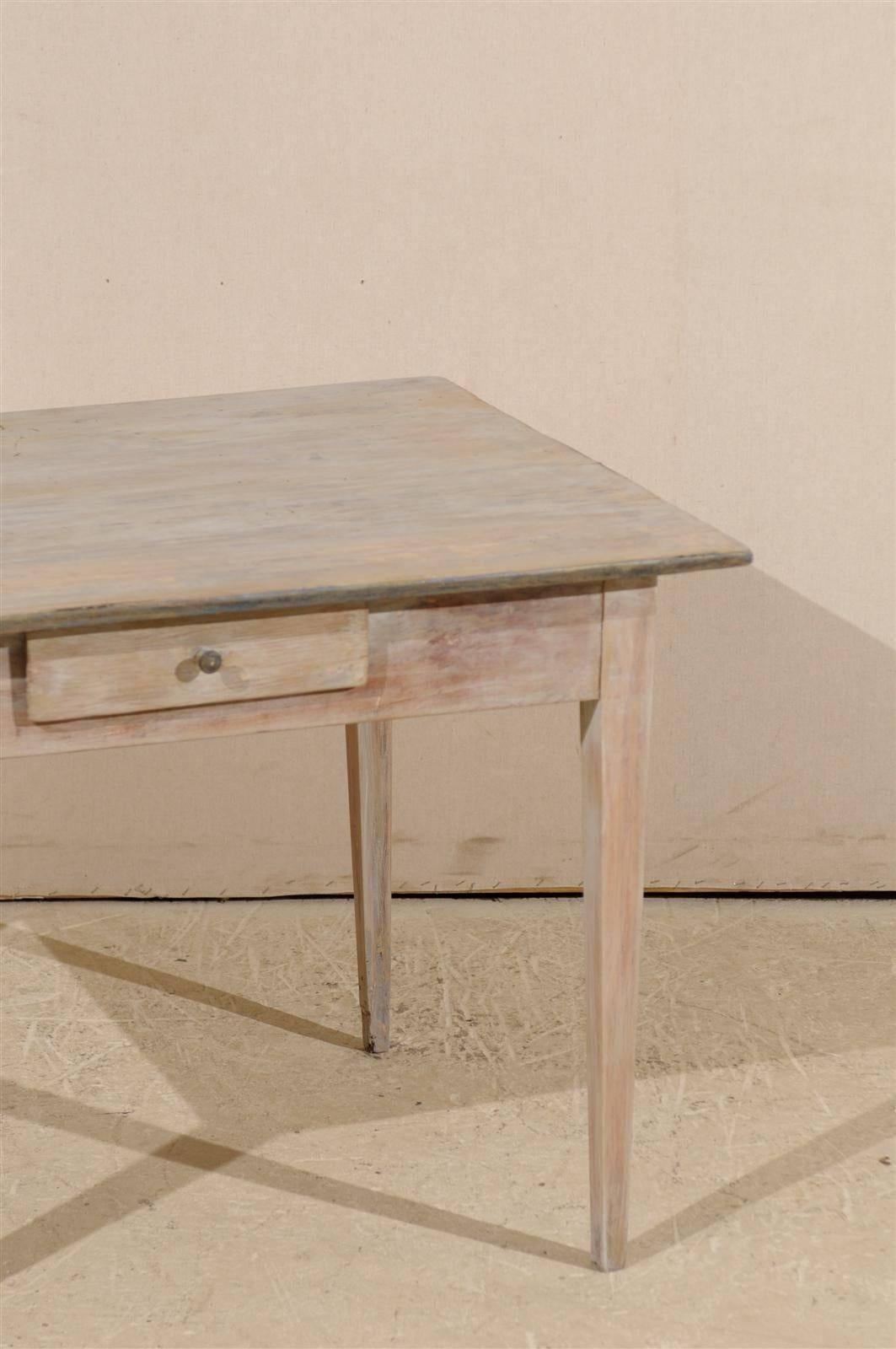Painted Swedish Single Drawer Side Table from the Early 19th Century