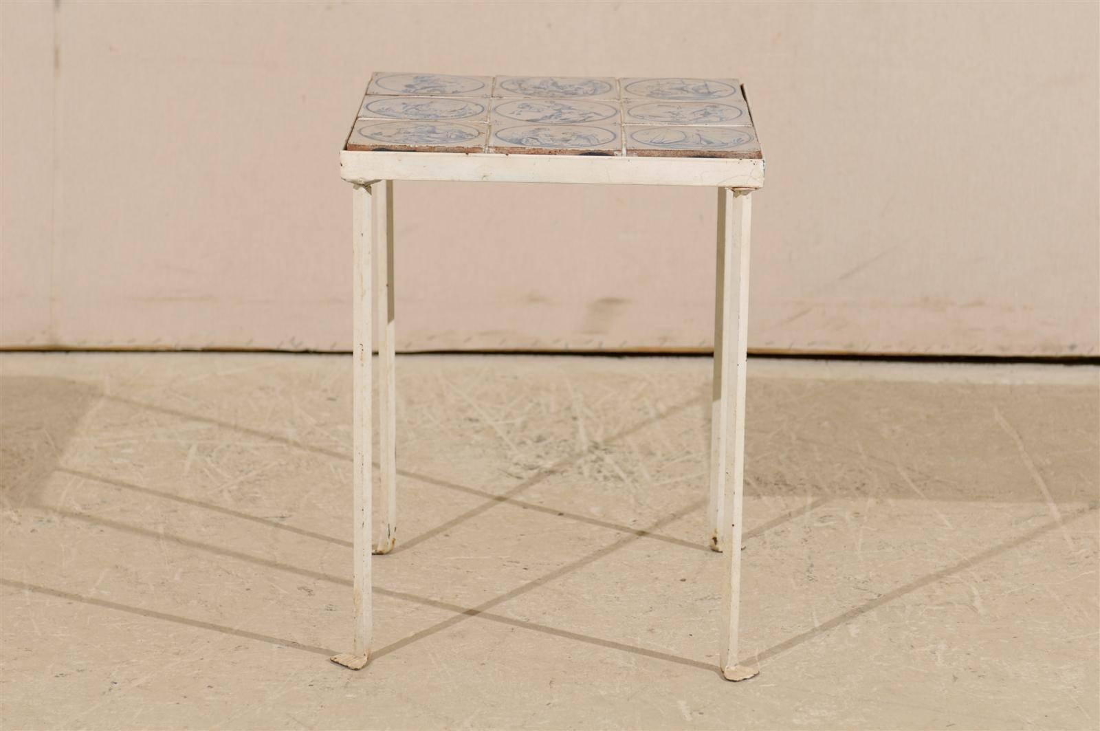 small tile top table